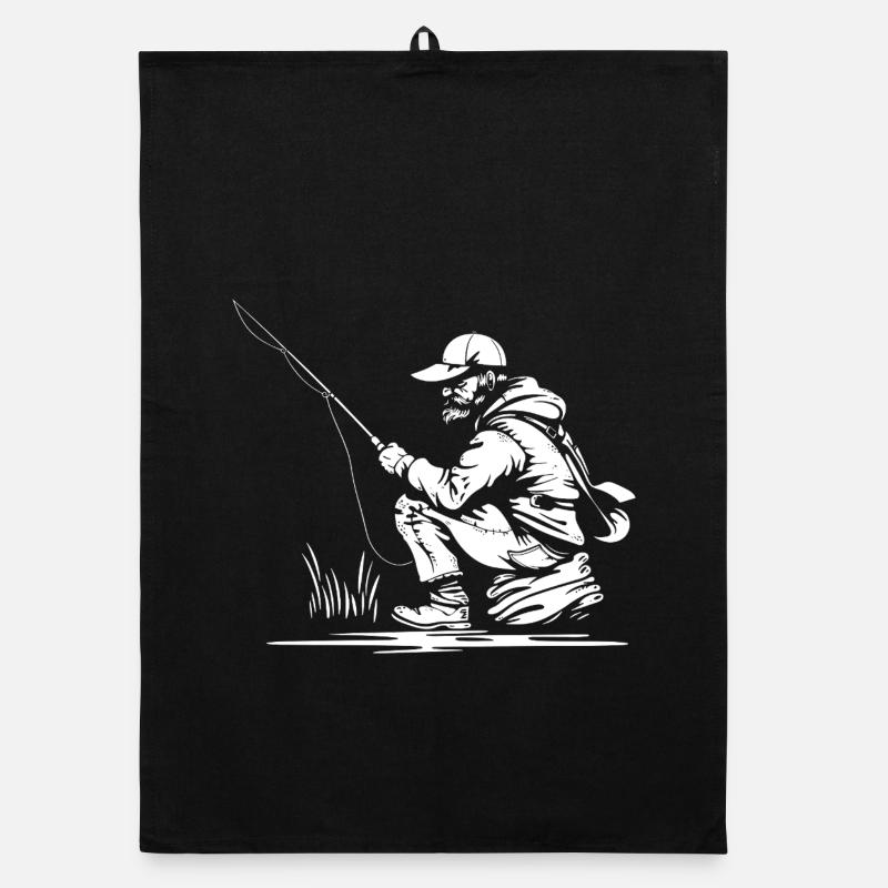 Angler Drawing Organic dish towel