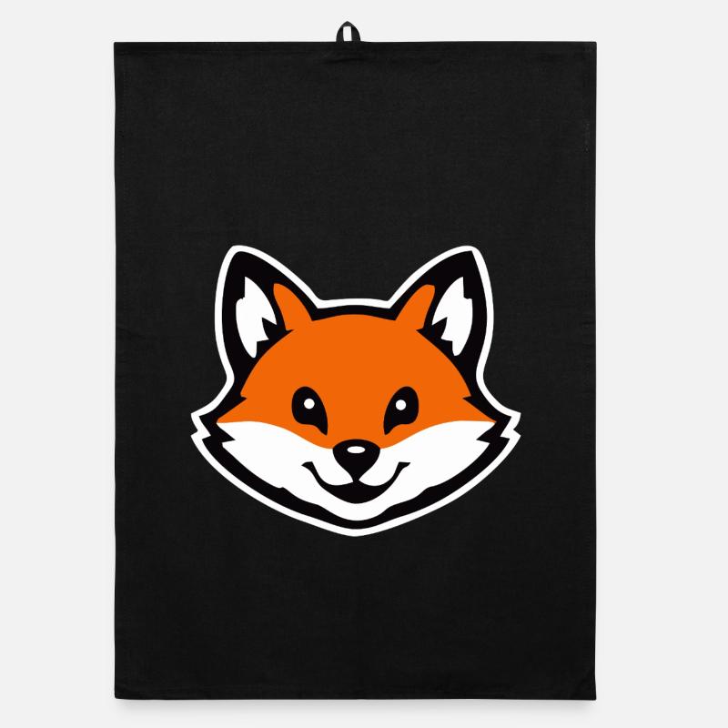 Fox Face Sticker Cartoon Organic dish towel