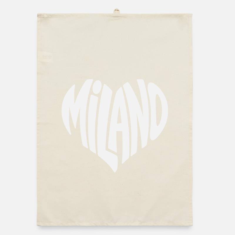 Mailand Milano Herz Typografie Organic Geschirrtuch