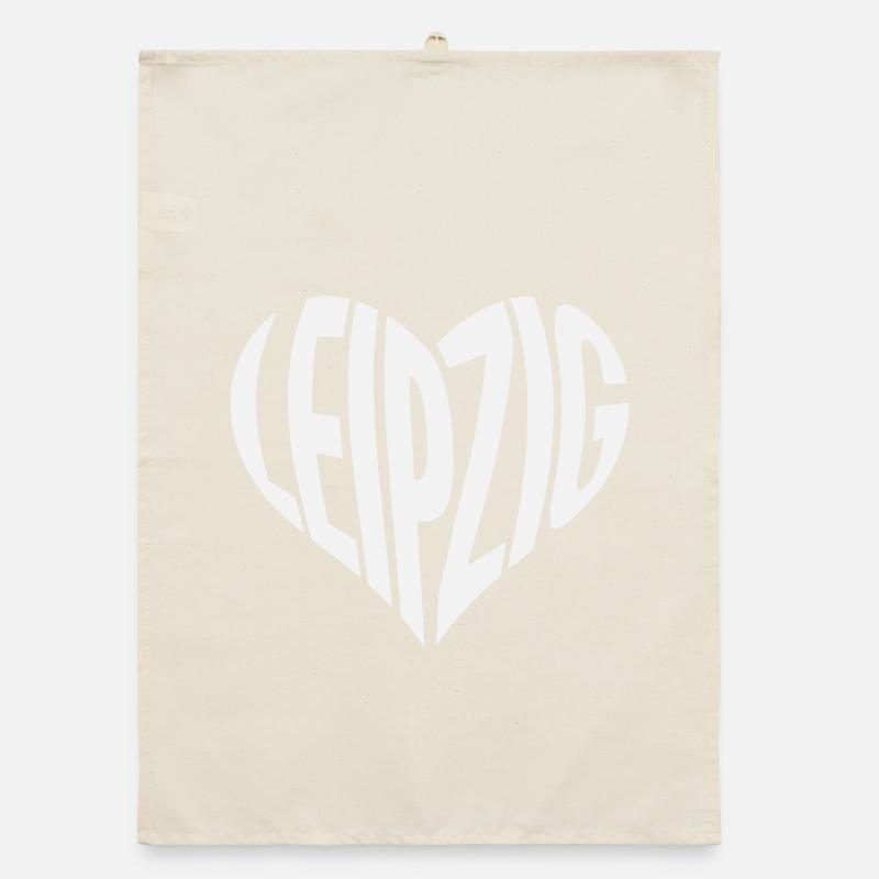 Leipzig Herz-Typo  Organic Geschirrtuch