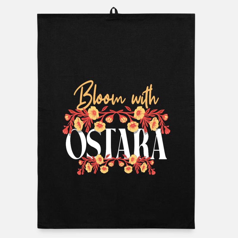 Fleurir avec Ostara Joyeuses Pâques Ostara Torchon bio