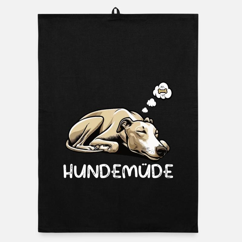 Hundemüde Whippet Windhund Whippets Whippethalter Organic Geschirrtuch