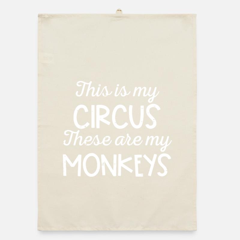 Circus Monkeys Typography Organic dish towel