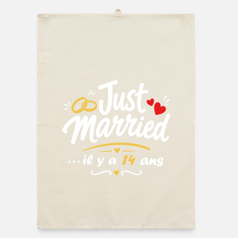 Just Married 14 Ans - Anniversaire Torchon bio