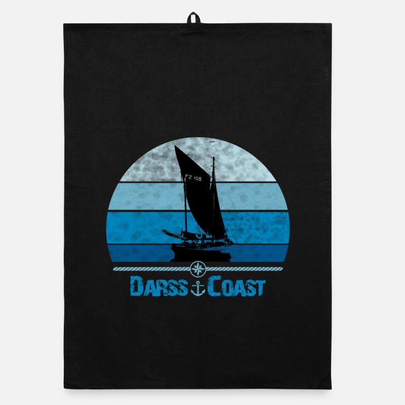 Darss Coast mit Zeesboot Organic Geschirrtuch