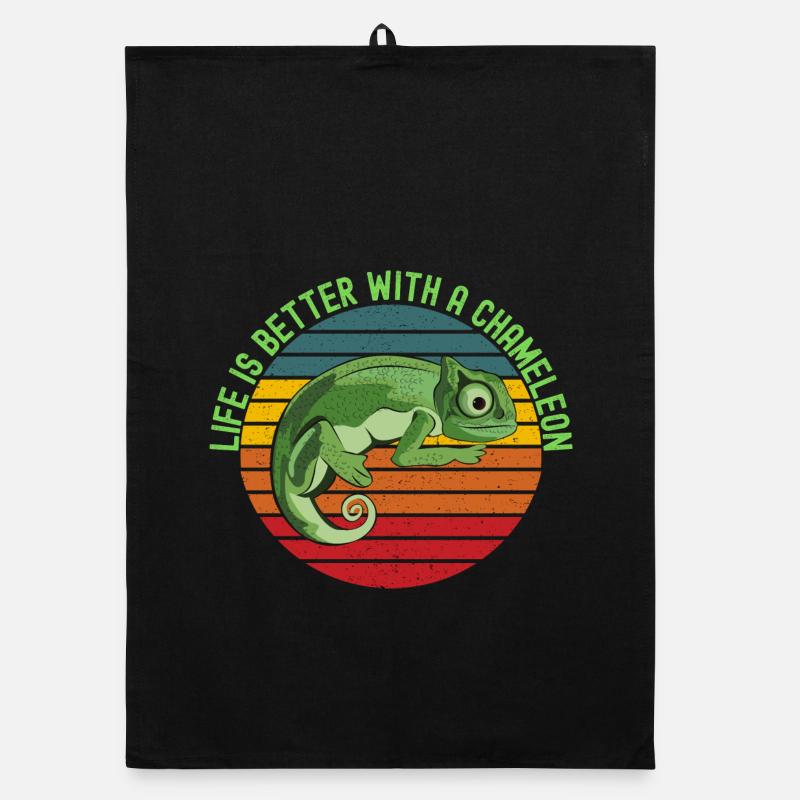 Das Leben ist besser mit einem Chamäleon Organic Geschirrtuch