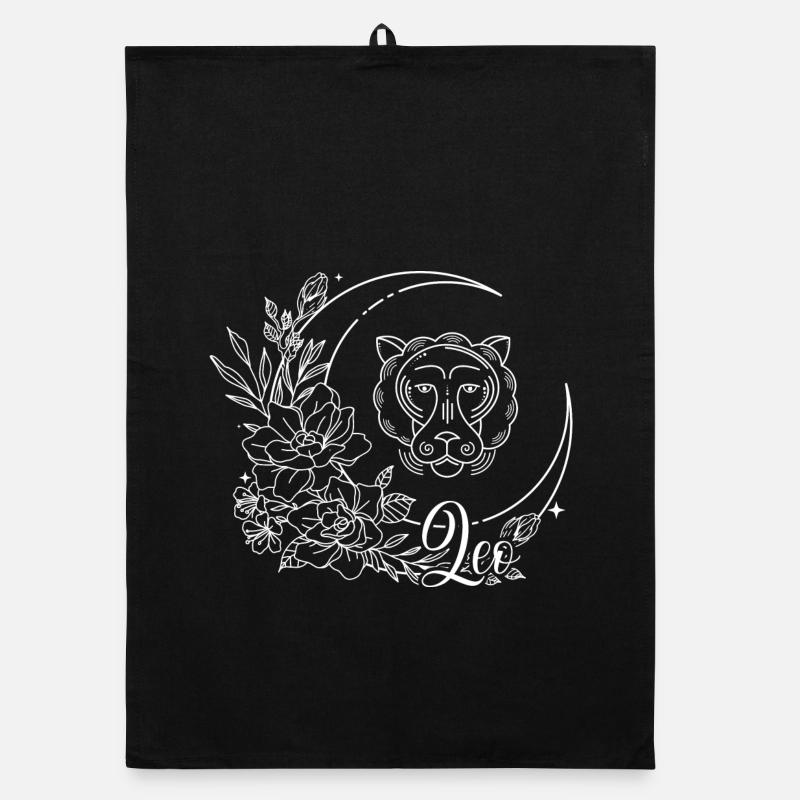 Luna Leo Blumen Mond Löwe Organic Geschirrtuch