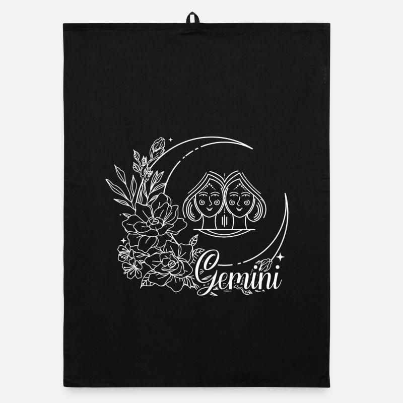 Duo floral Gémeaux-Lune Torchon bio