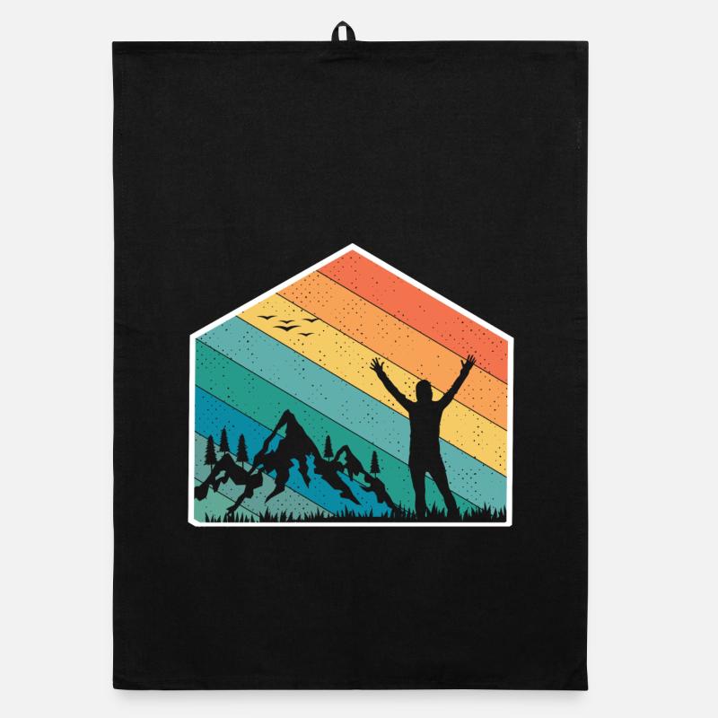 Berge Silhouette Regenbogen Organic Geschirrtuch