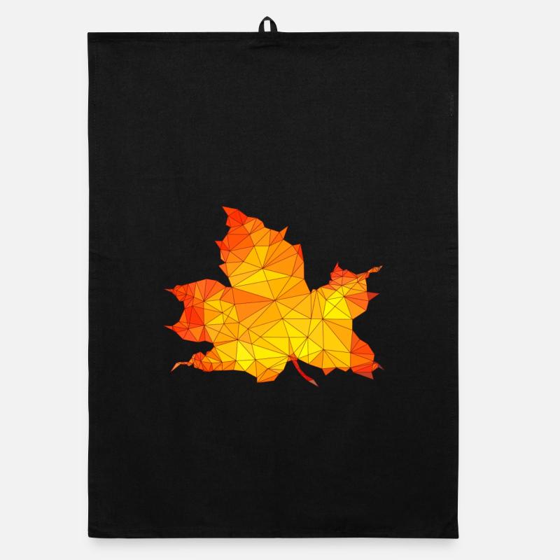 Polygonal Automne Érable Feuille Poly Art Torchon bio