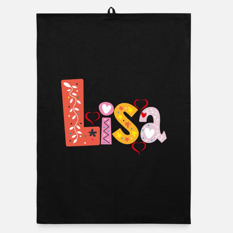 Personalized Lisa Name Organic dish towel