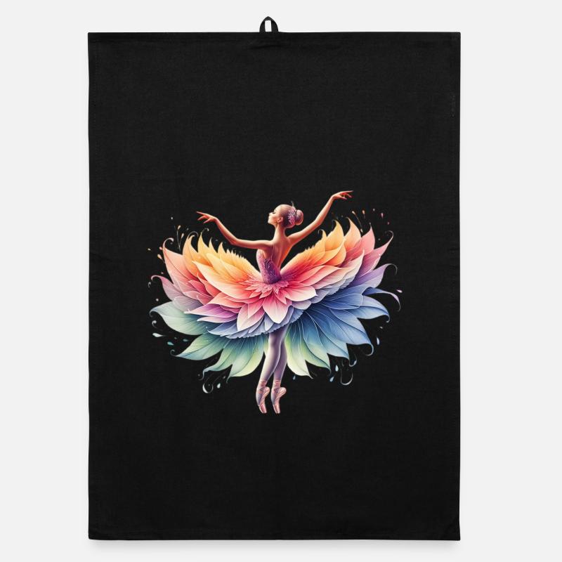 Ballet dancer with tutu Organic dish towel