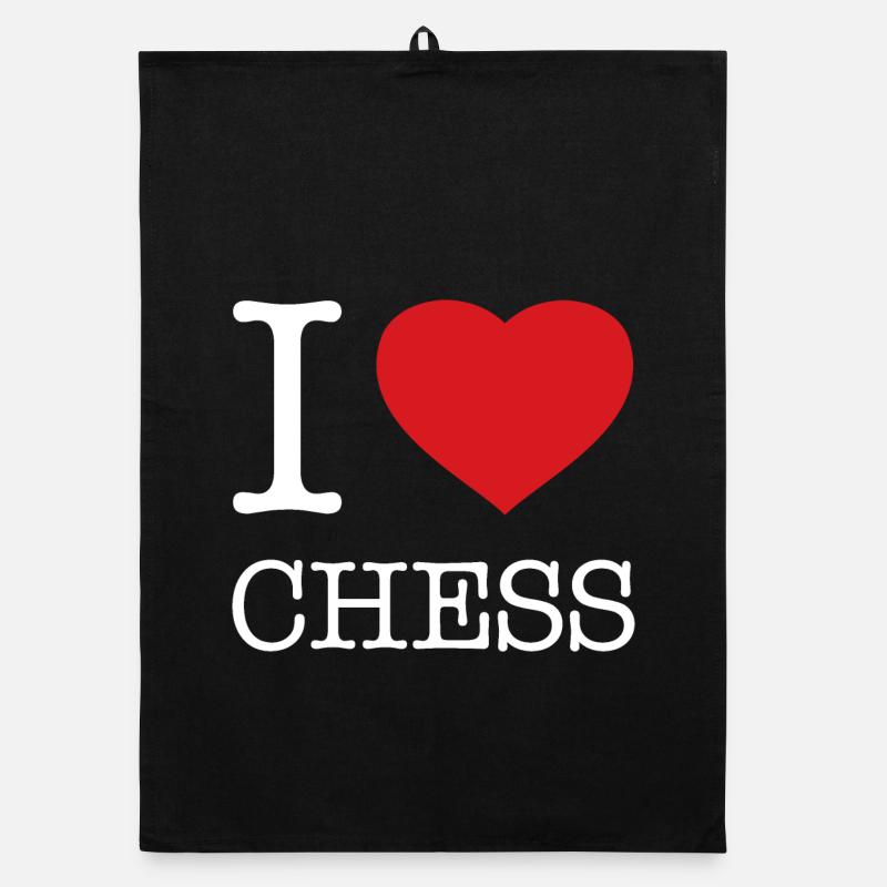 I LOVE CHESS Organic Geschirrtuch
