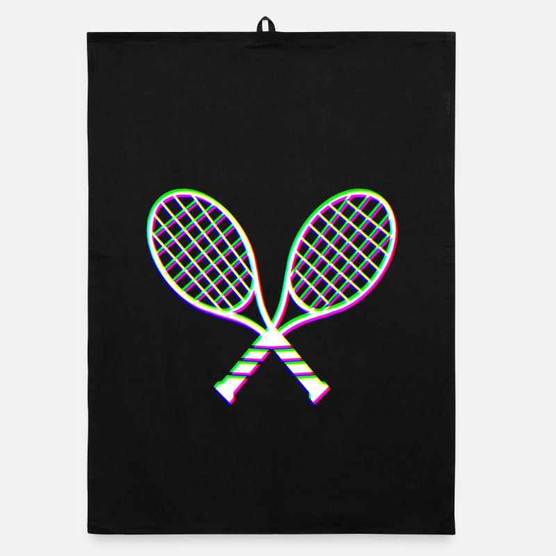Tennis Glitch effect racket Organic dish towel