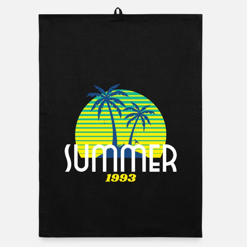 Palmier tropical et coucher de soleil Torchon bio