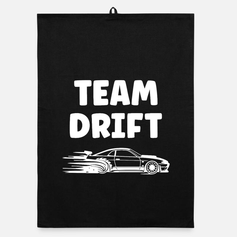 Energetic Drift Car Design Organic dish towel