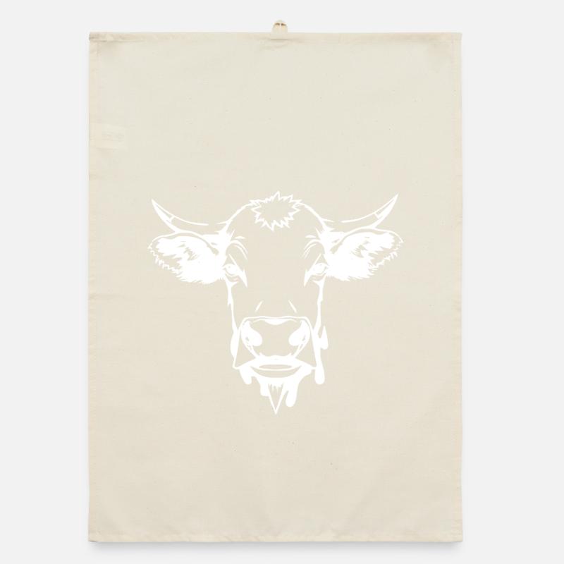 Vache Vache Blanche Blanche Cadeau Fermier Torchon bio