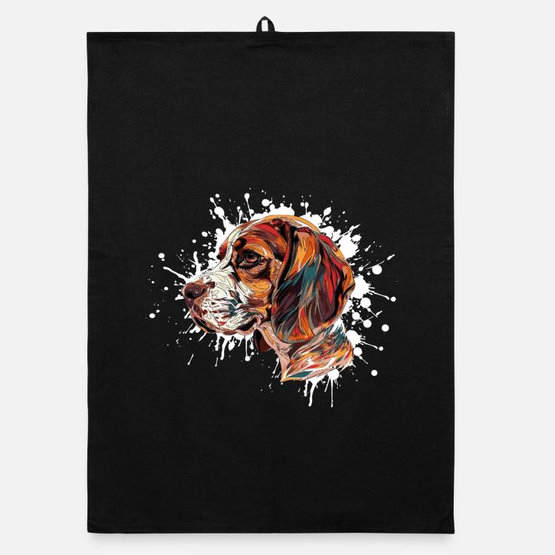 Explosion de couleurs Beagle Torchon bio