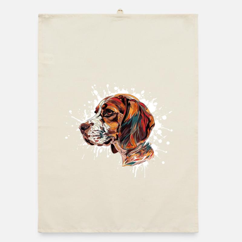 Explosion de couleurs Beagle Torchon bio