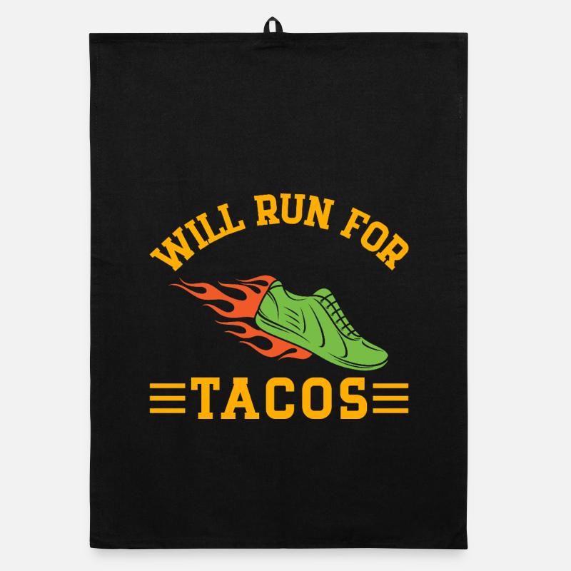 Running Will Run For Tacos Marathon Runner Organic Geschirrtuch