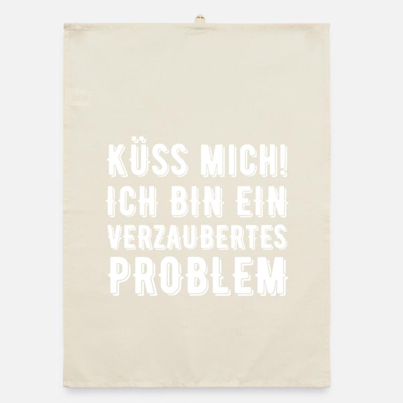 Küss mich ich bin ein verzaubertes Problem Organic Geschirrtuch