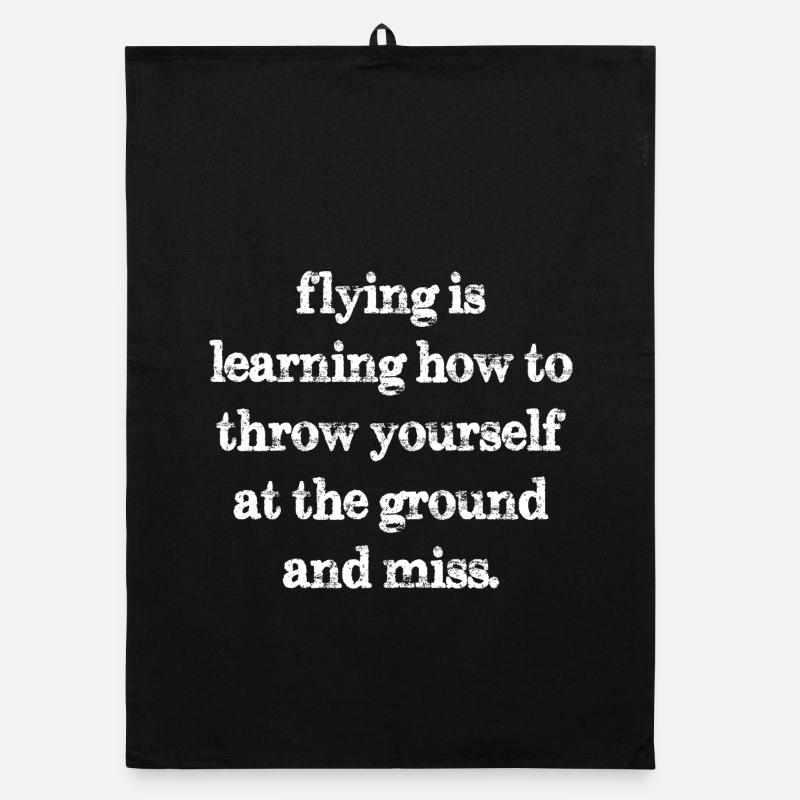 flying is learning how to throw yourself at the Organic dish towel