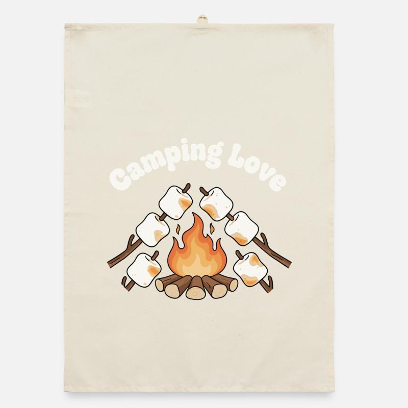 Lagerfeuer Liebe Marshmallows Organic Geschirrtuch
