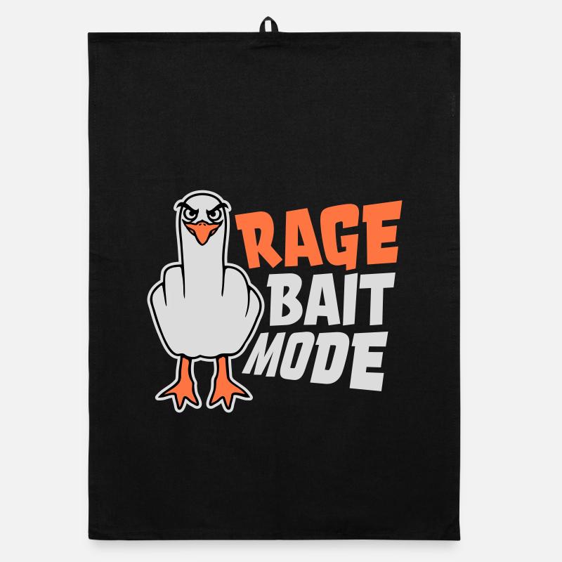 Rage Bait Mode Möwe Vogel Böse Lustig Provokation Organic Geschirrtuch