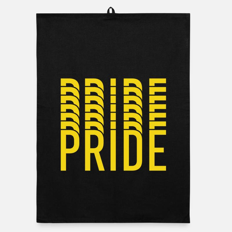 Pride Yellow Text Pattern Organic dish towel
