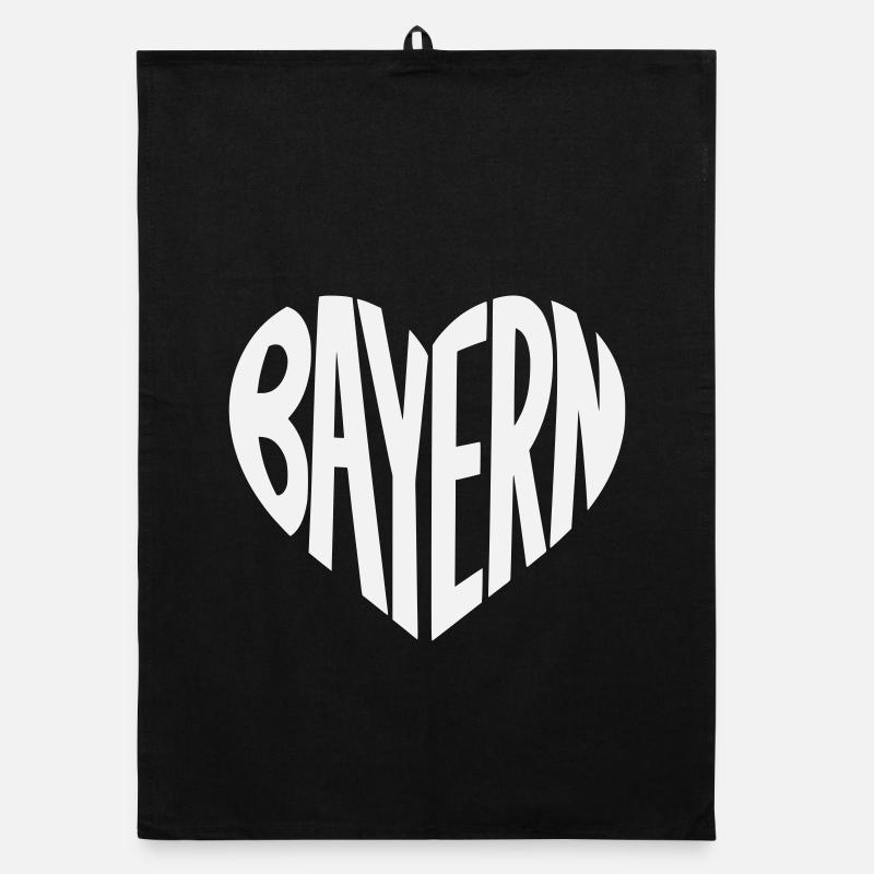 Typographie du cœur de Bavière Torchon bio