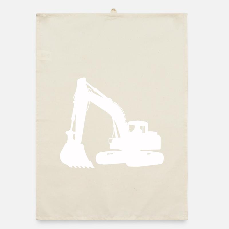 Silhouette d’excavatrice pour la conception de bâtiments Torchon bio