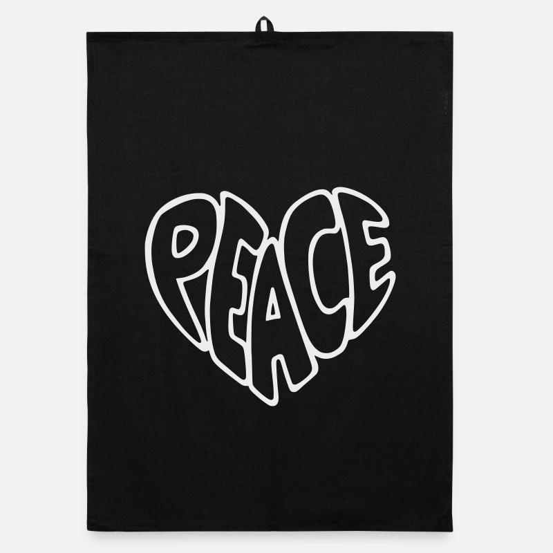 Peace Bubble Schrift Grafik Organic Geschirrtuch