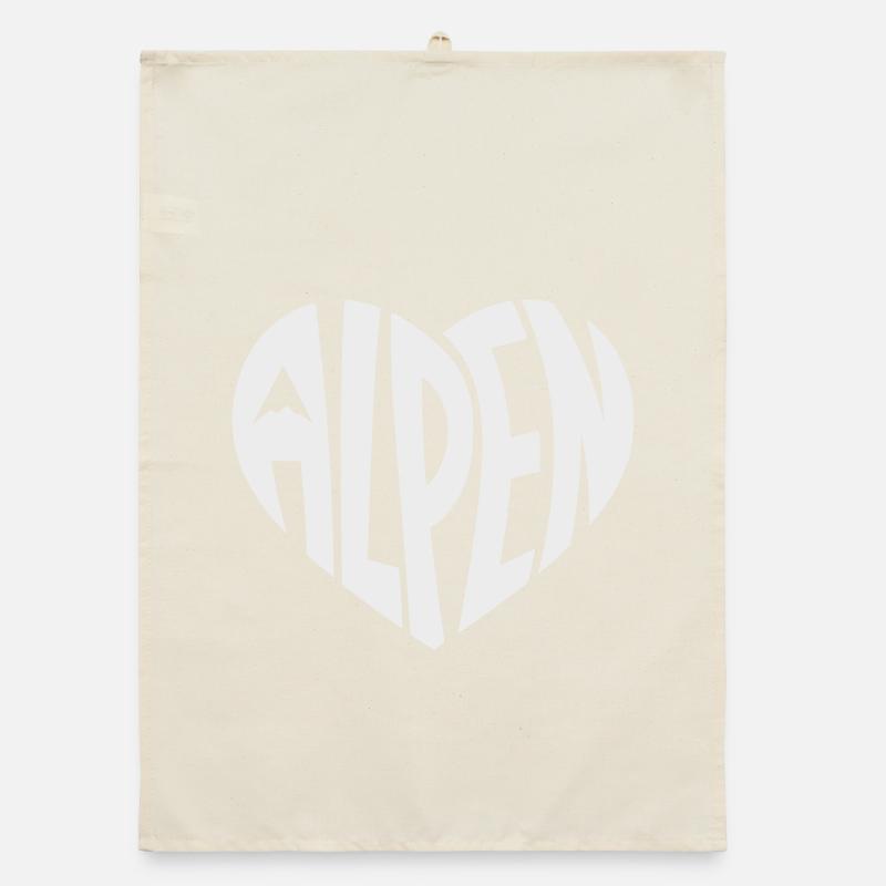 Alpine Heart Design - Couleur de design variable Torchon bio