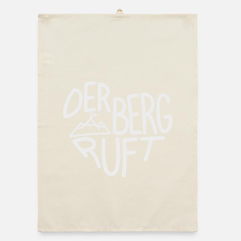 Der Berg ruft Alpenabenteuer, Designfarbe variabel Organic Geschirrtuch