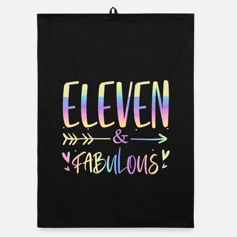 Eleven & Fabulous Rainbow Script Organic dish towel