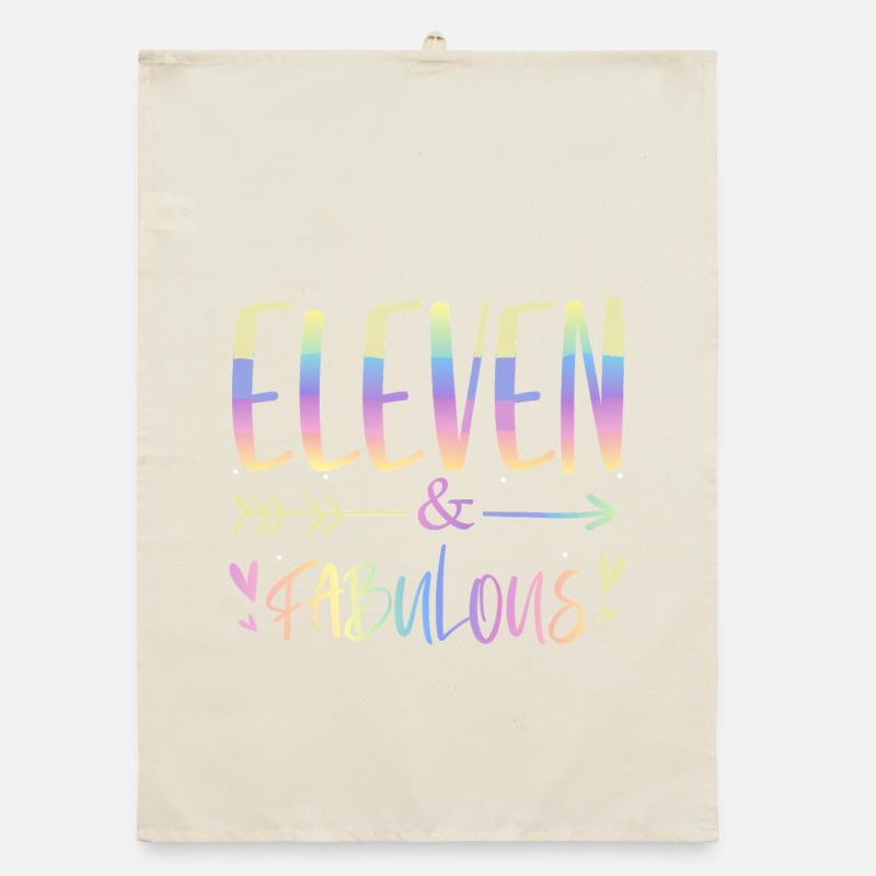 Eleven & Fabulous Rainbow Script Organic Geschirrtuch