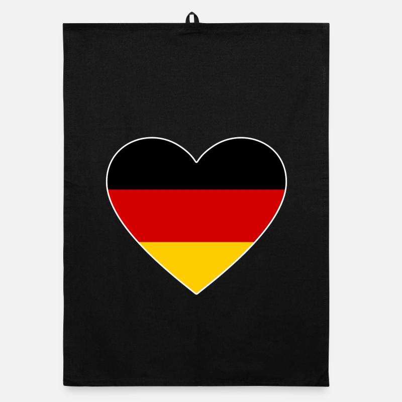 Drapeau du cœur Allemagne Torchon bio