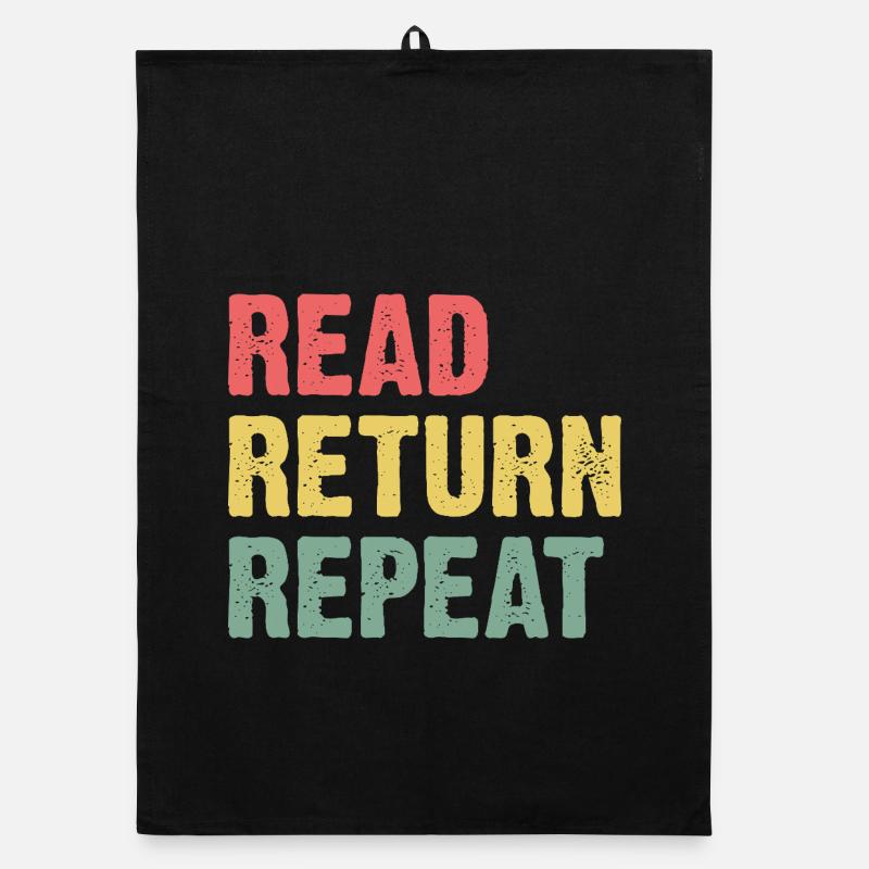 Read Return Repeat - Pastel Typo Organic dish towel