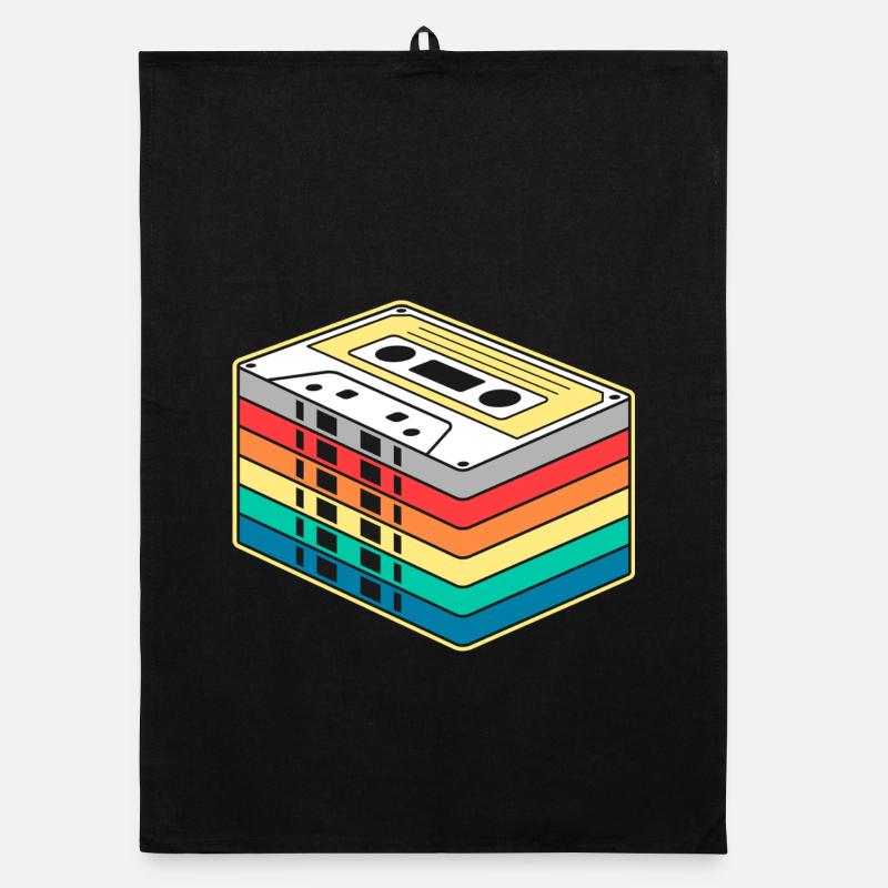 Bande cassette arc-en-ciel vibrante Torchon bio
