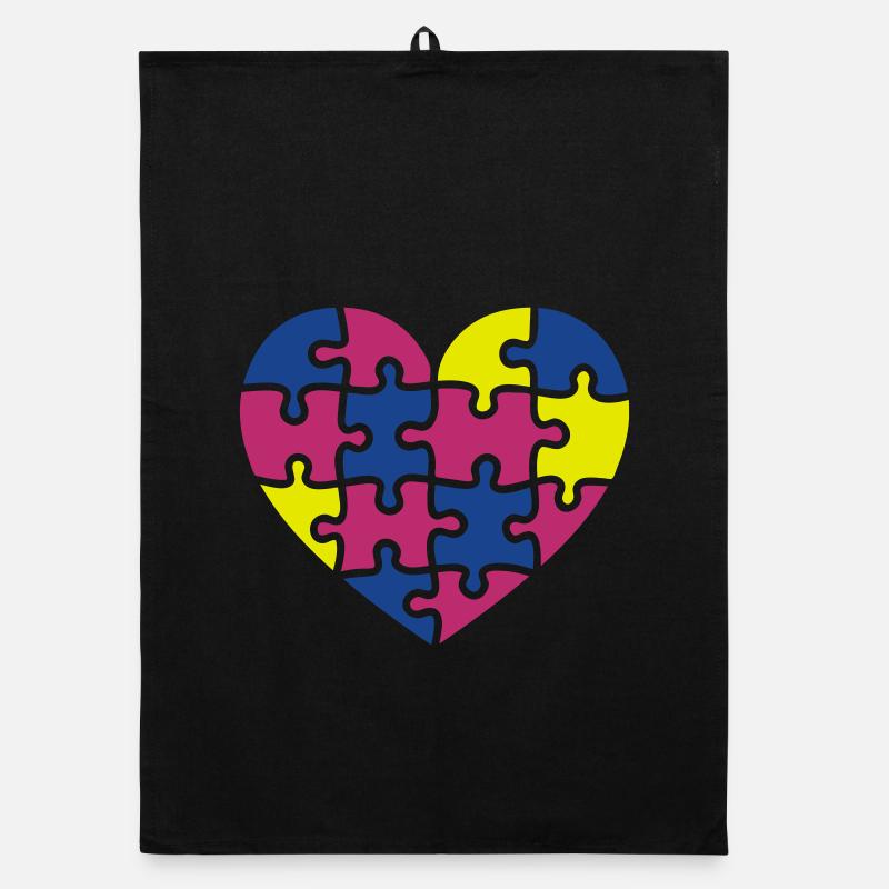 puzzle herz Organic dish towel