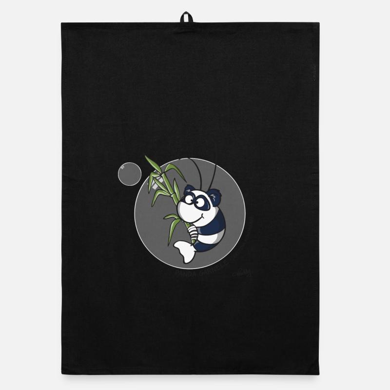 Panda Garnele - Organic Geschirrtuch - Schwarz