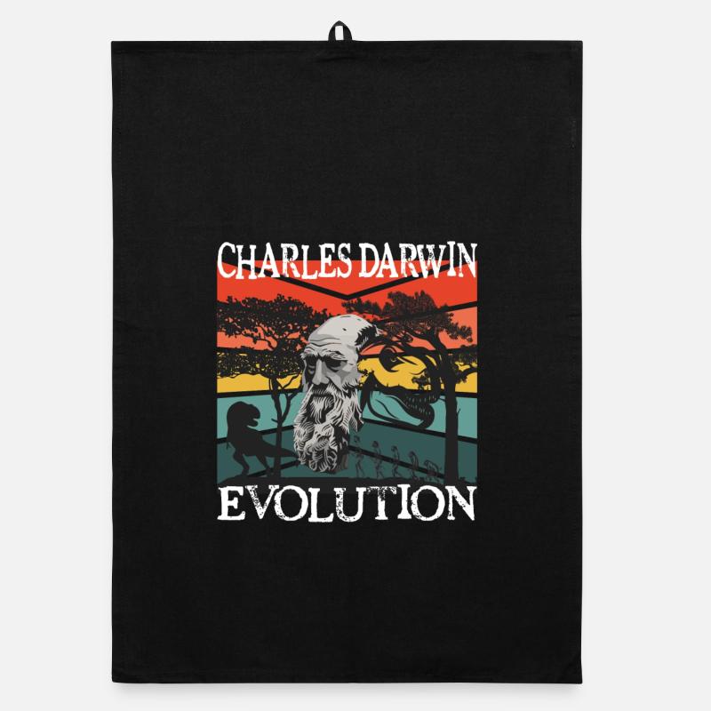 Charles Darwin Evolution textile Geschenkidee Organic Geschirrtuch