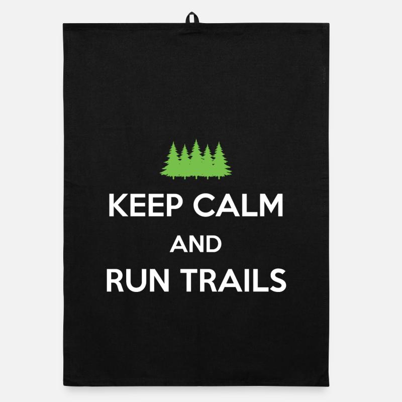 Keep Calm and Run Trails Organic dish towel