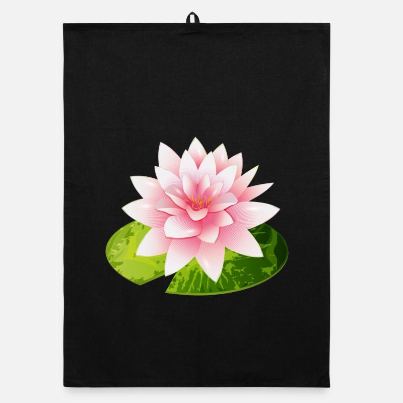 nénuphar brillant avec pétale de nénuphar vert Torchon bio