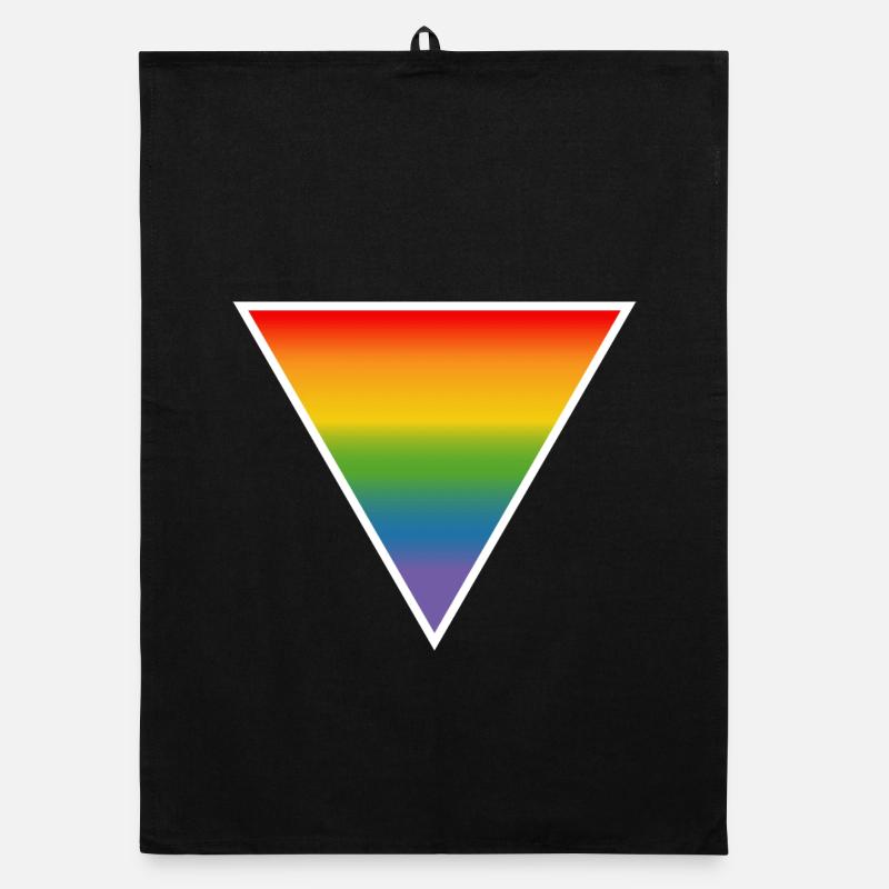 Regenbogen LGBTQIA triangle white Organic Geschirrtuch
