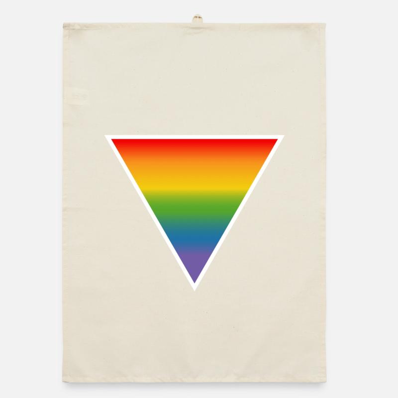 Rainbow LGBTQIA triangle white Organic dish towel