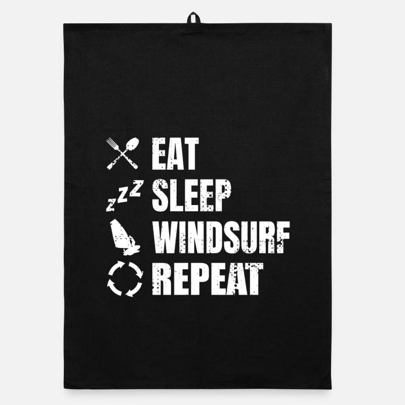 Eat Sleep Windsurf Repeat Organic Geschirrtuch