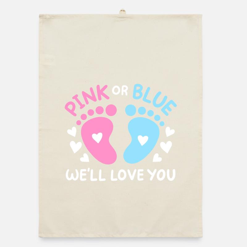 Passend Pink oder Blaue Gender Reveal Party Organic Geschirrtuch