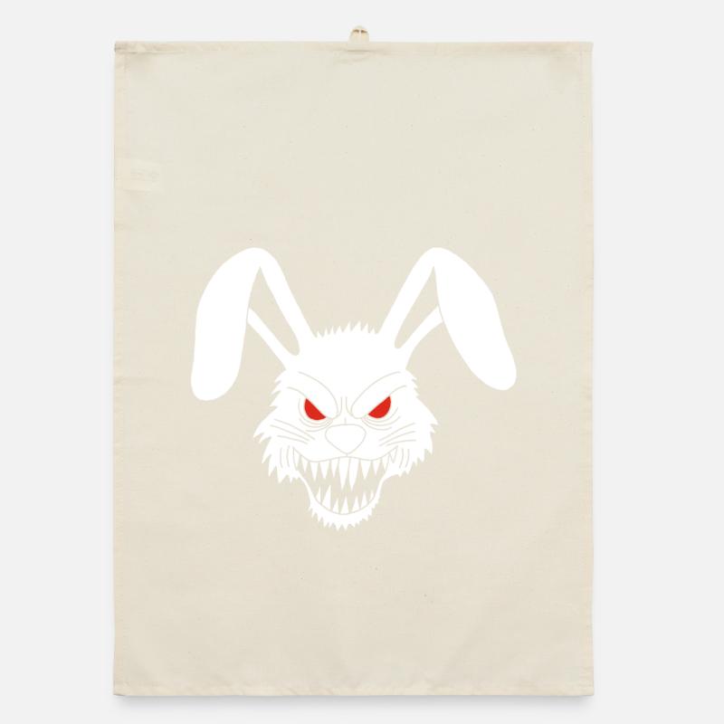 Lapin blanc démoniaque Torchon bio