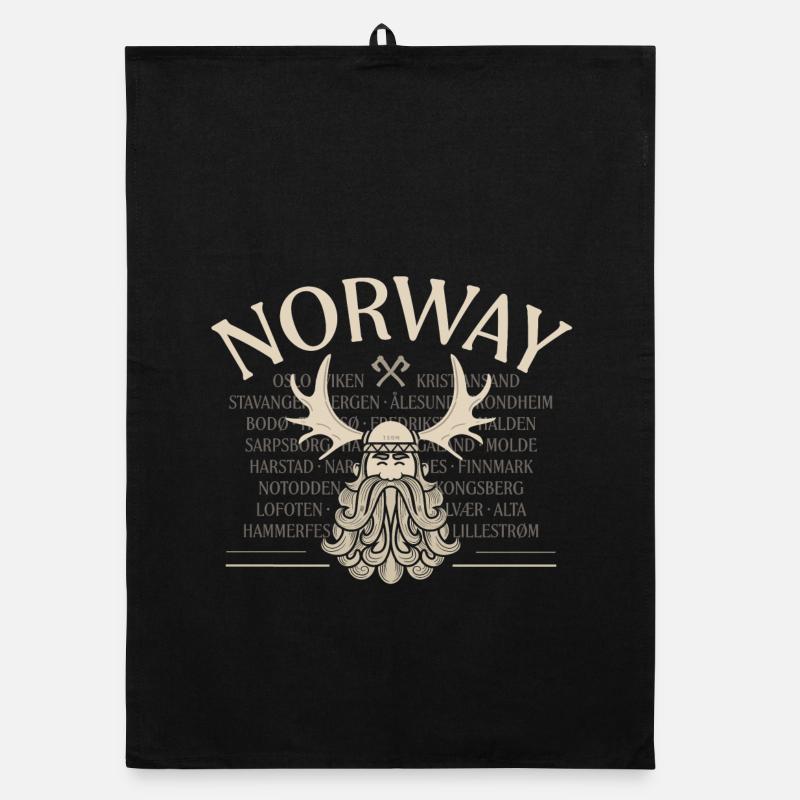 Norway - Viking Beard - Moose Organic Geschirrtuch
